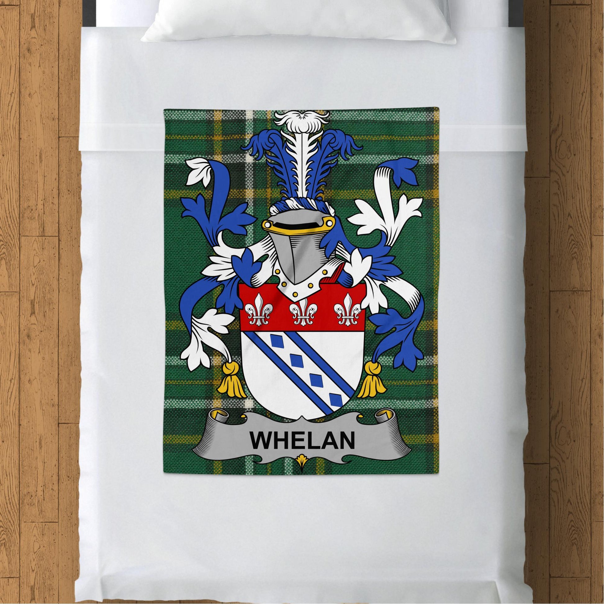 Whelan Surname Irish Tartan Throw Blanket - Living Stone Gifts