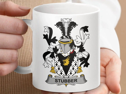 Stubber Family Crest Coat of Arms Mug - Celtic Ancestry Gifts