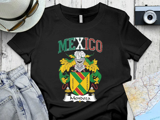 Mexico Mendoza Family Crest Emblem Graphic Tee product type