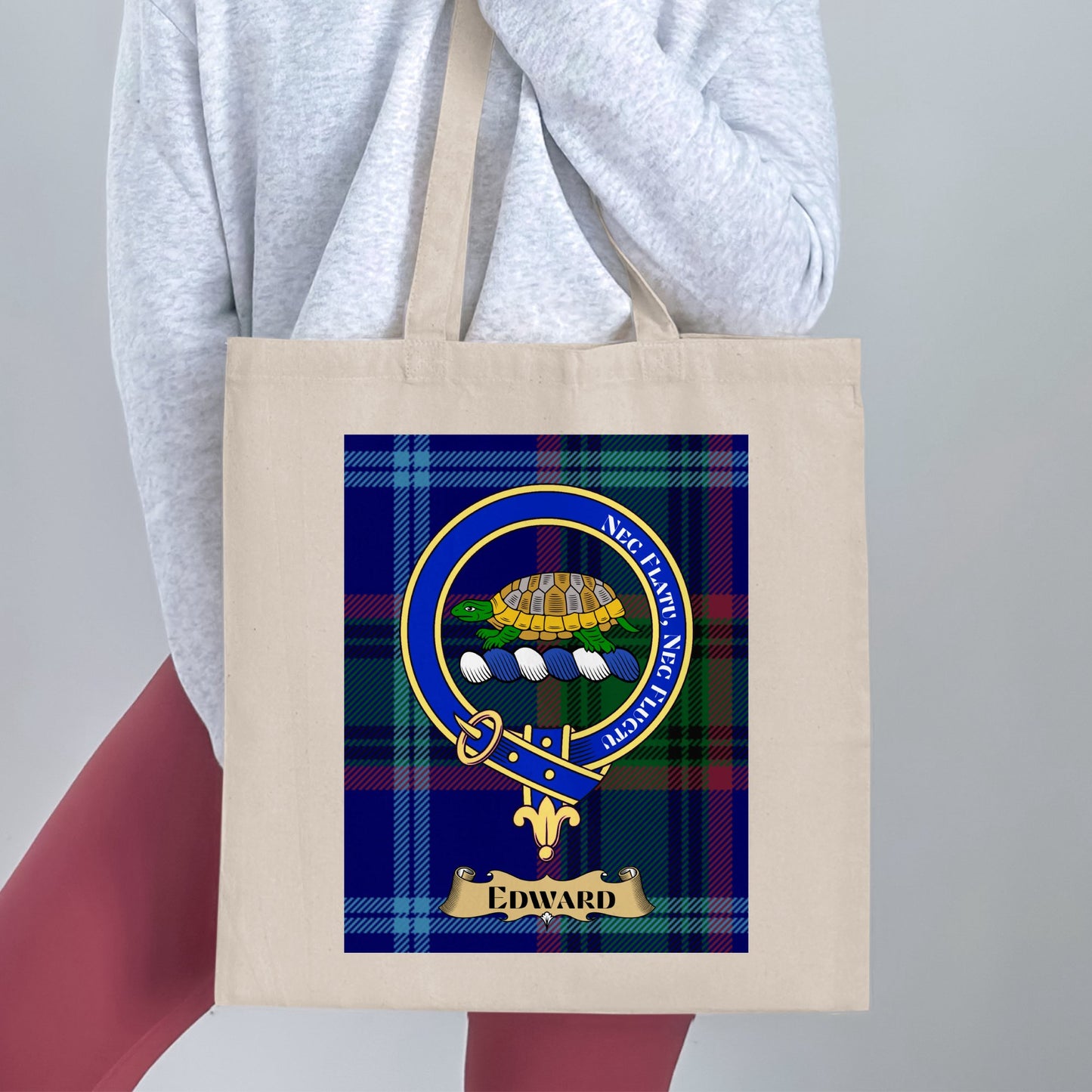 Clan Edward Scottish Crest Tartan Tote Bag - Living Stone Gifts