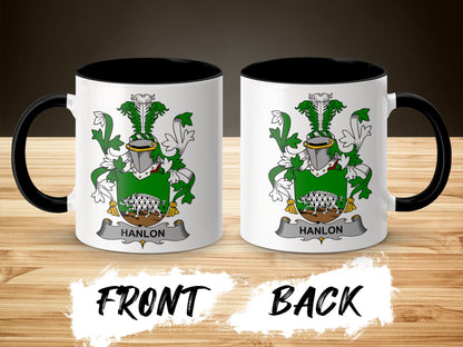 Hanlon Surname Irish Coat of Arms Family Crest Mug - Living Stone Gifts