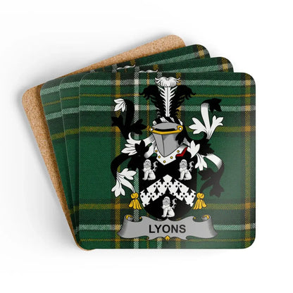 Lyons Clan Plaid Pattern Cork Coasters product