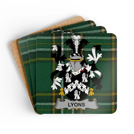 Lyons Clan Plaid Pattern Cork Coasters product