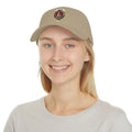 Butter clan crest cap in khaki — printed tartan design, adjustable back