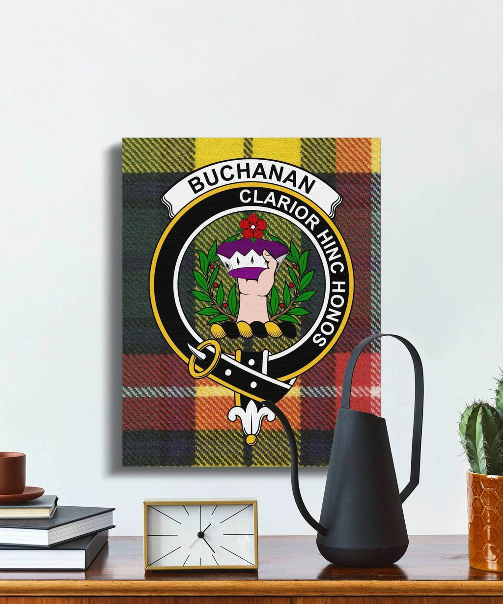 Buchanan Clan Crest Claror Hinc Honos Canvas - Celtic Ancestry Gifts