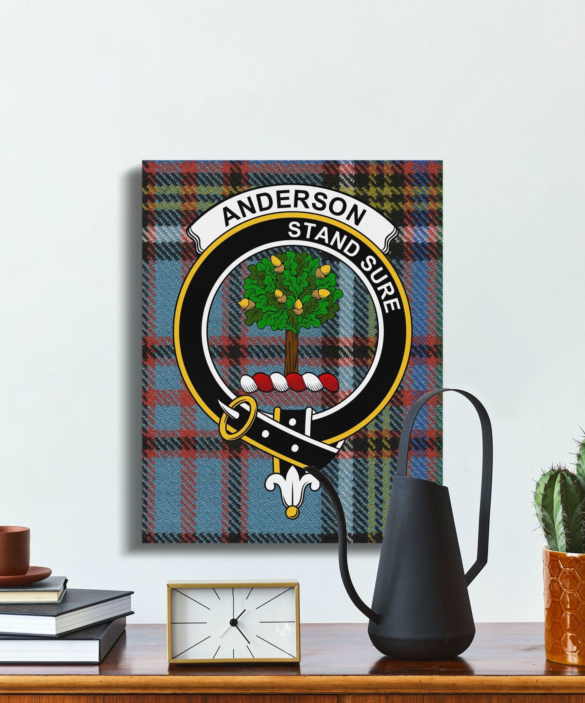 Anderson Clan Tartan Crest Canvas - Celtic Ancestry Gifts