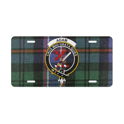 Adam Family Crest Plaid Background License Plate product