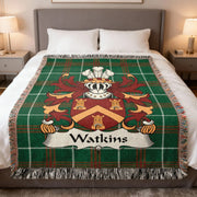 Watkins Welsh Family Crest Woven Blanket | Heirloom Tartan Gift