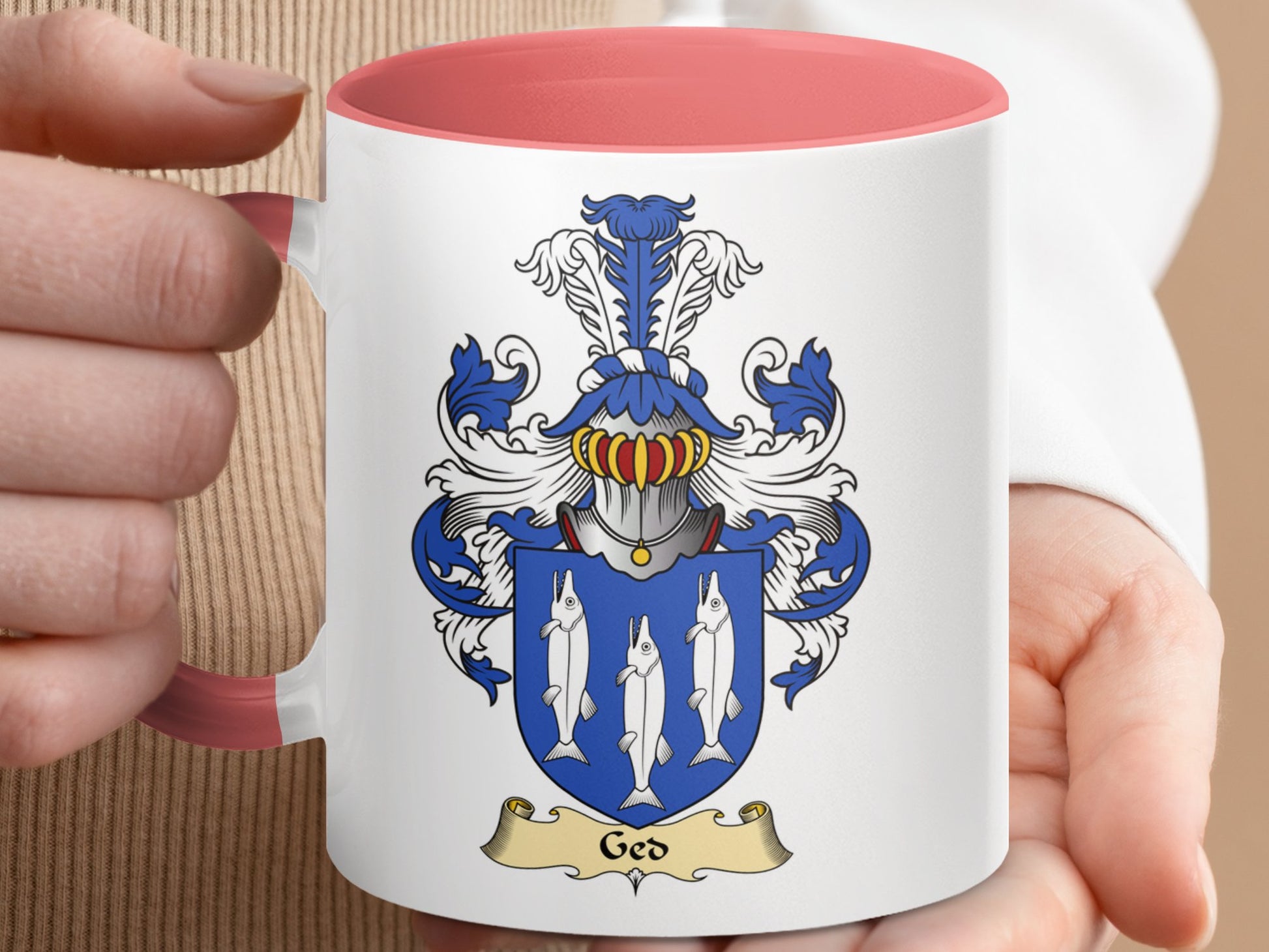 Clan Ged Scottish coat of arms accent coffee Mug - Living Stone Gifts