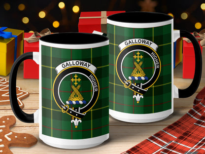 Clan Galloway Scottish Tartan Crest Mug - Living Stone Gifts