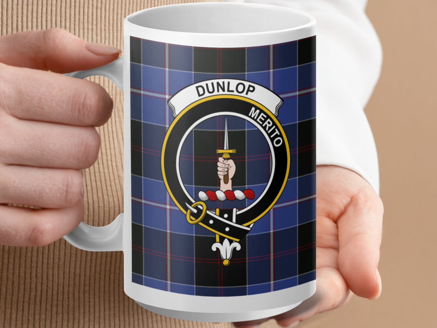 Dunlop Merito Scottish Tartan Crest Mug - Living Stone Gifts