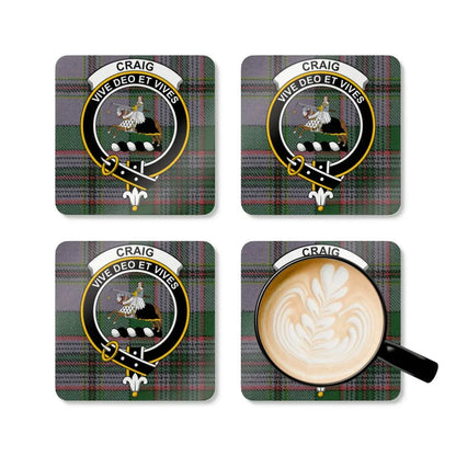 Craig Vive Deo Et Vives Crest Plaid Coasters product type