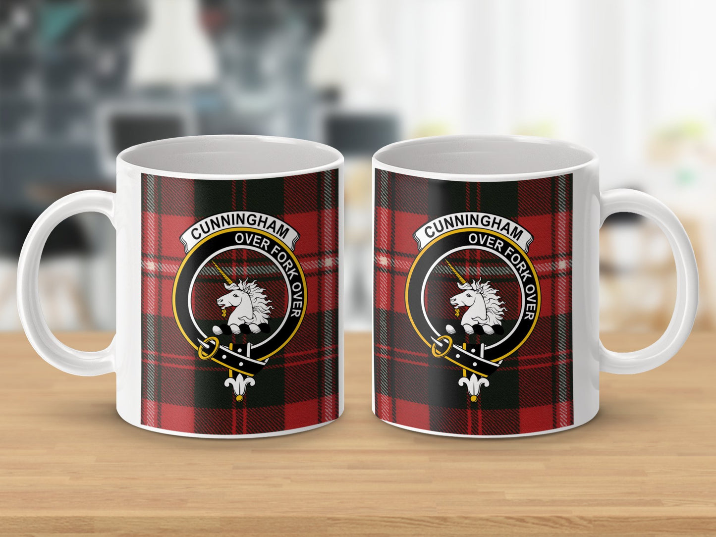 Clan Cunningham Scottish Tartan Crest Mug - Living Stone Gifts