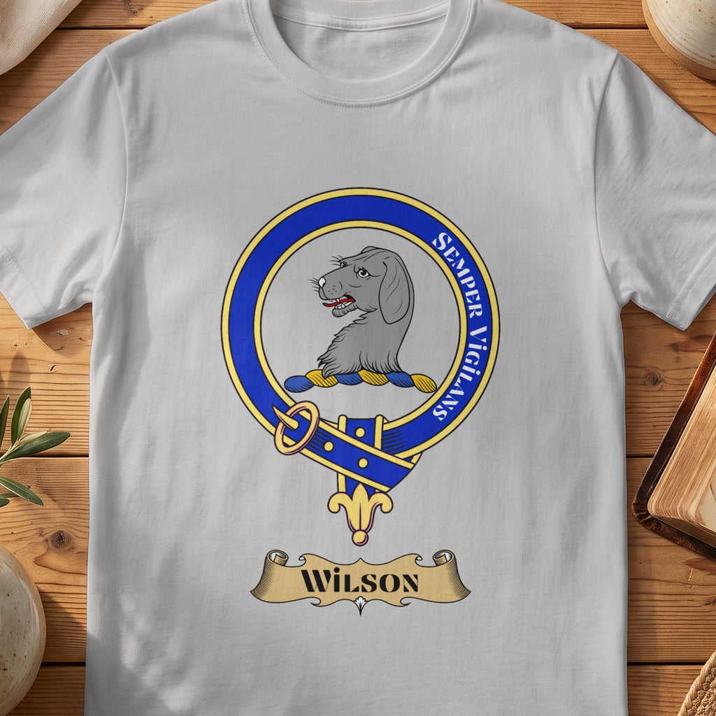 Wilson Scottish clan crest T-shirt in Sport Grey