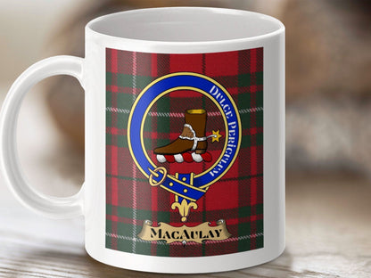 MacAulay Clan Crest Emblem Displayed On A Mug product