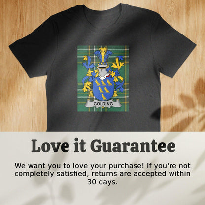 Golding Family Crest Tartan T-Shirt - Celtic Ancestry Gifts