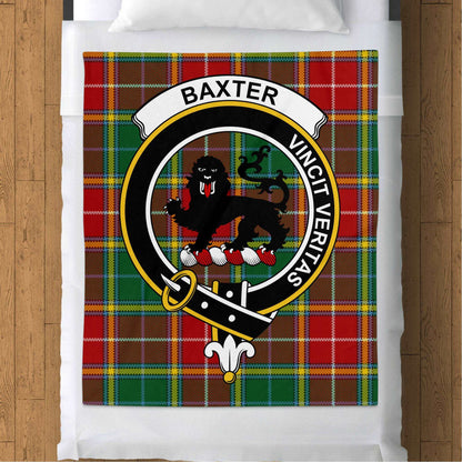 Baxter Scottish Tartan Crest Throw Blanket - Living Stone Gifts