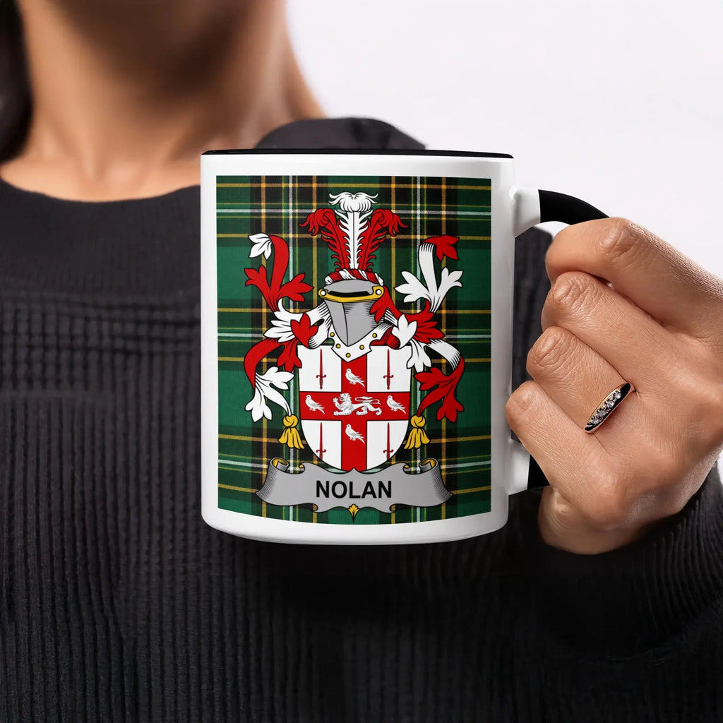 Nolan Irish heritage mug with black handle and interior