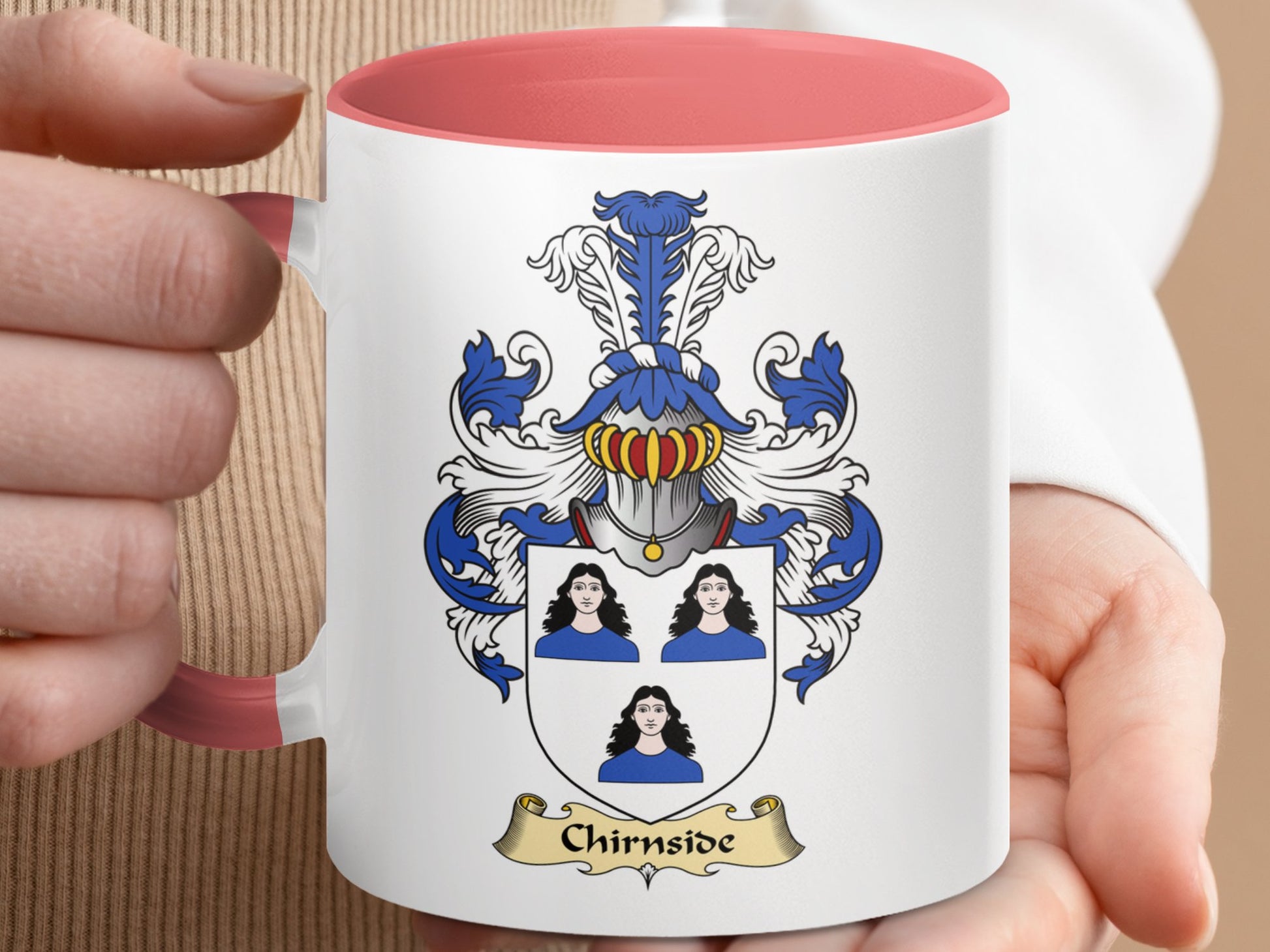 Clan Chirnside Scottish Coat of Arms Accent Mug - Living Stone Gifts