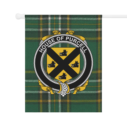 House of Purcell Family Crest Tartan Pattern Flag