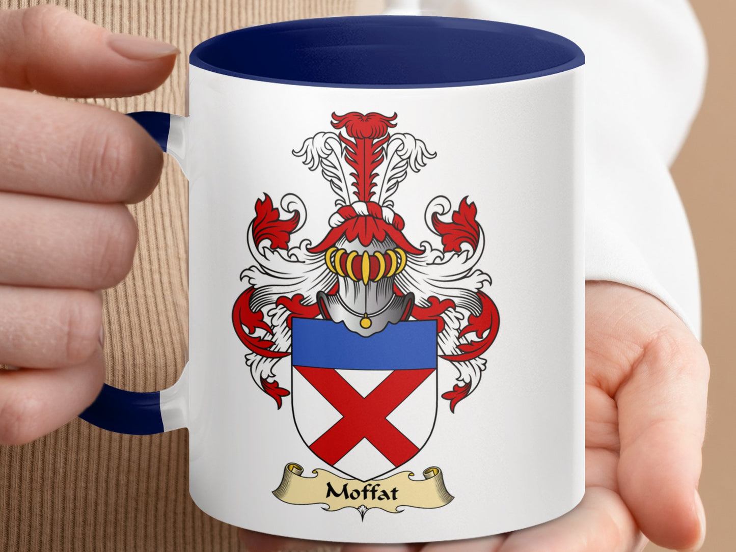 Moffat Family Crest Emblem Design Accent Coffee Mug - Living Stone Gifts