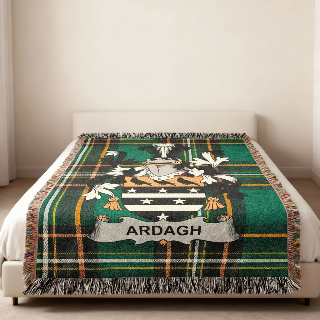 Green Plaid Ardagh Family Crest Heraldry Blanket product type