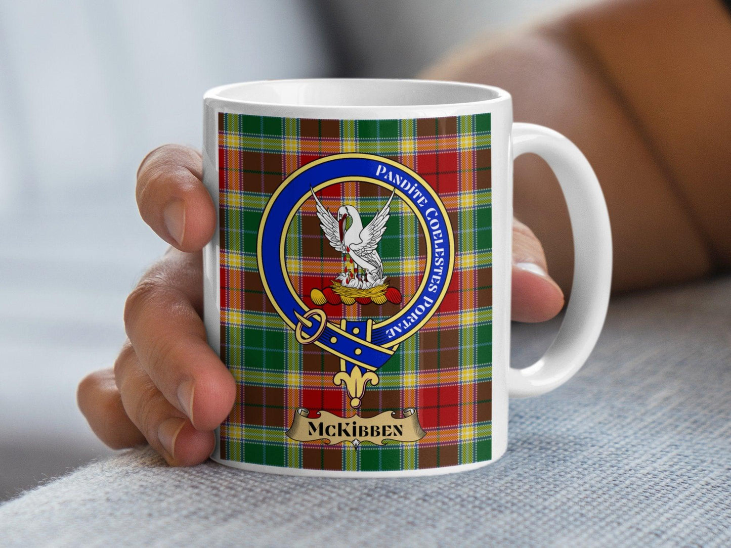 McKibben Scottish Clan Tartan Crest Design Mug - Living Stone Gifts