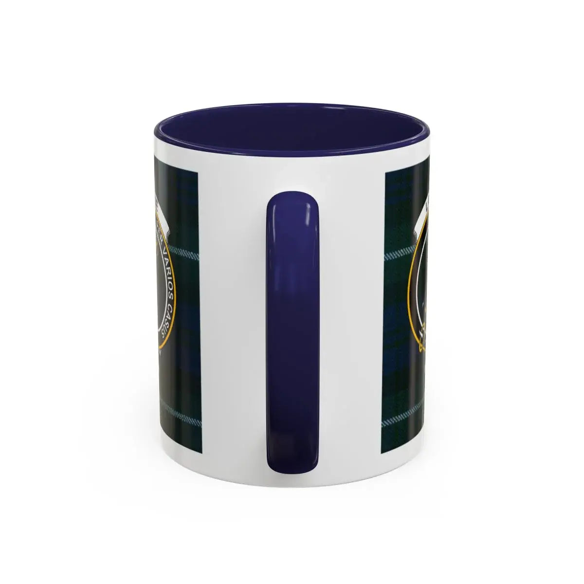Unique Blue Handle White Ceramic Mug for Coffee Lovers