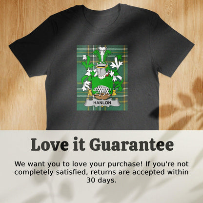 Hanlon Family Crest Irish Tartan T-Shirt - Celtic Ancestry Gifts