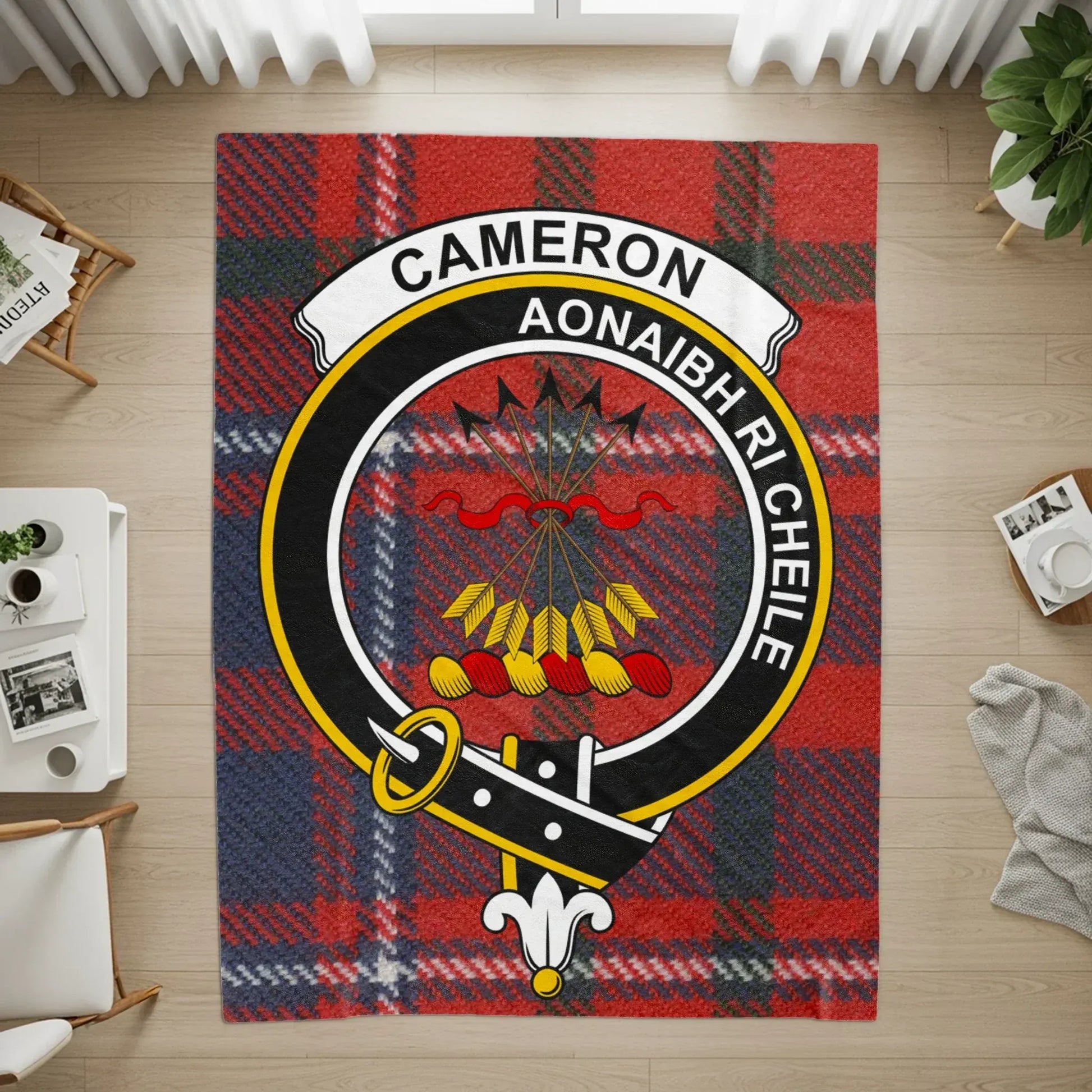 Cameron Aonaibh Ri Cheile Plaid Clan Crest Rug product type