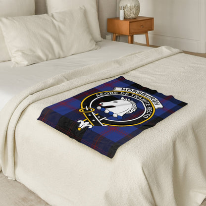 Scottish Clan Horsburgh Crest Tartan Blanket - Living Stone Gifts