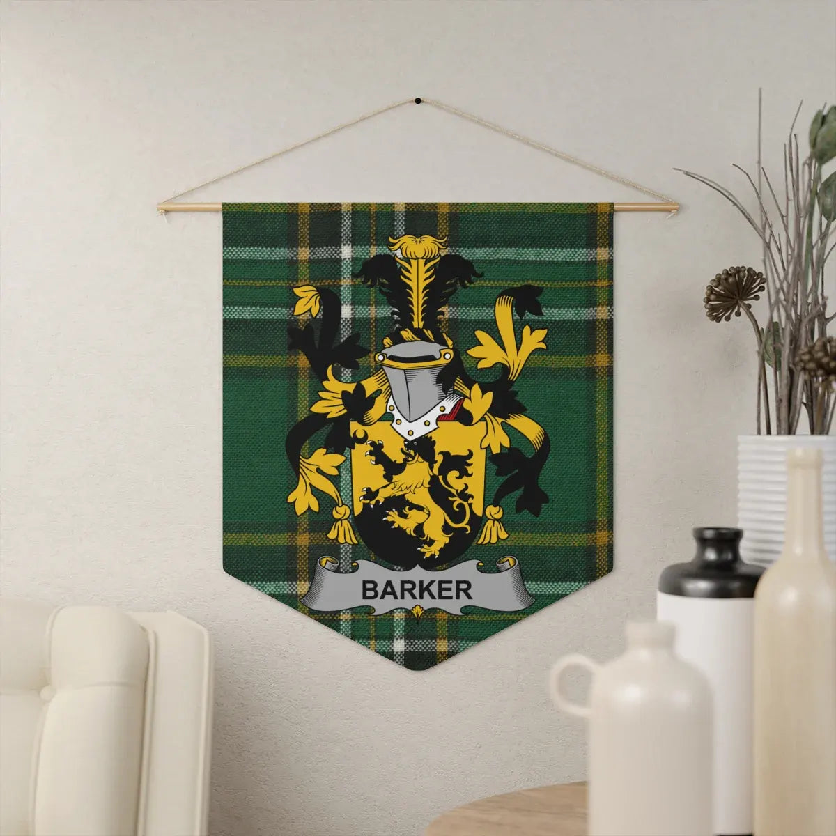 Barker Family Crest Plaid Wall Banner product type