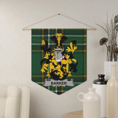 Barker Family Crest Plaid Wall Banner product type