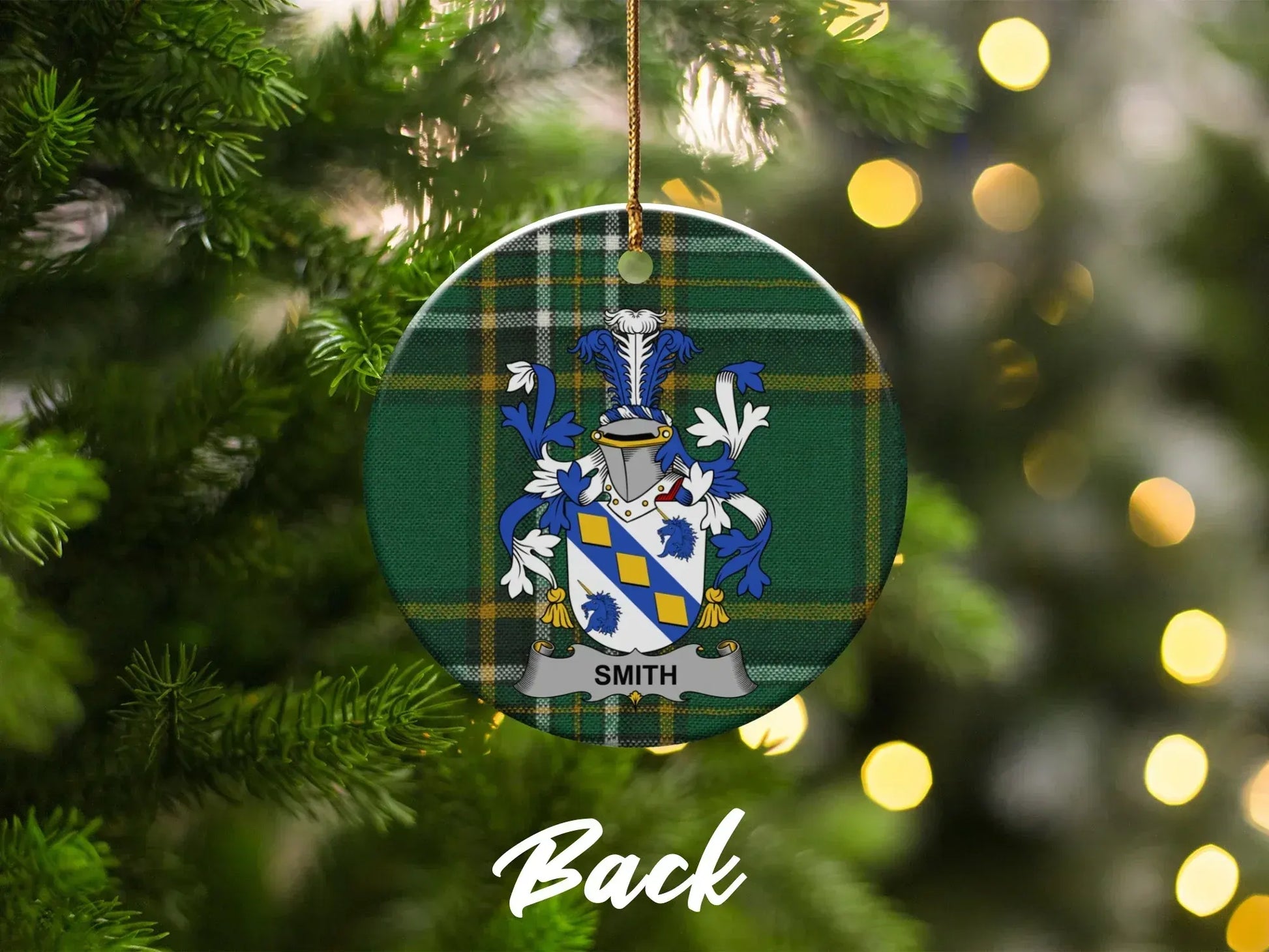 Personalized Family Crest Christmas Ornament product type