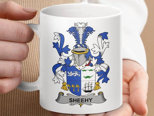 Sheehy Historic Family Crest Emblem Mug - Celtic Ancestry Gifts