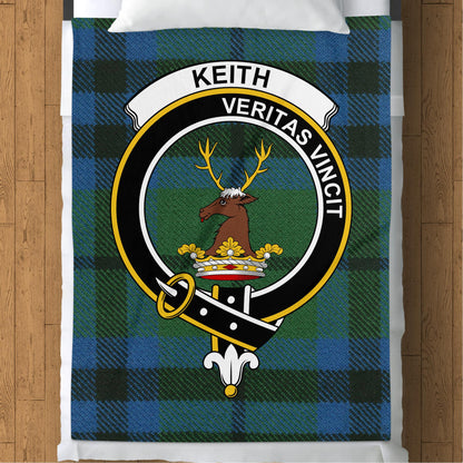 Scottish Clan Keith Crest Tartan Blanket - Living Stone Gifts