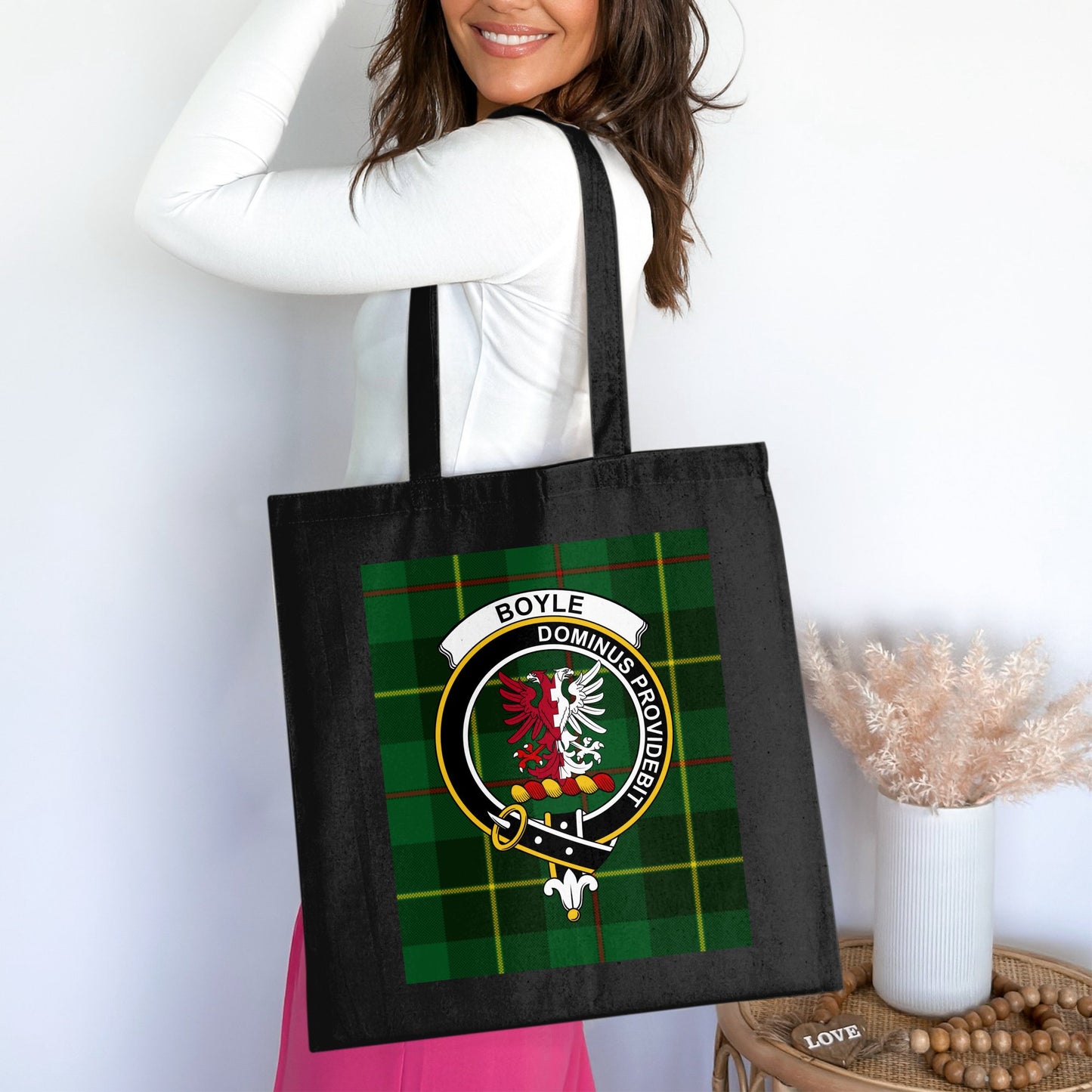 Boyle Clan Crest Scottish Tartan Tote Bag - Living Stone Gifts