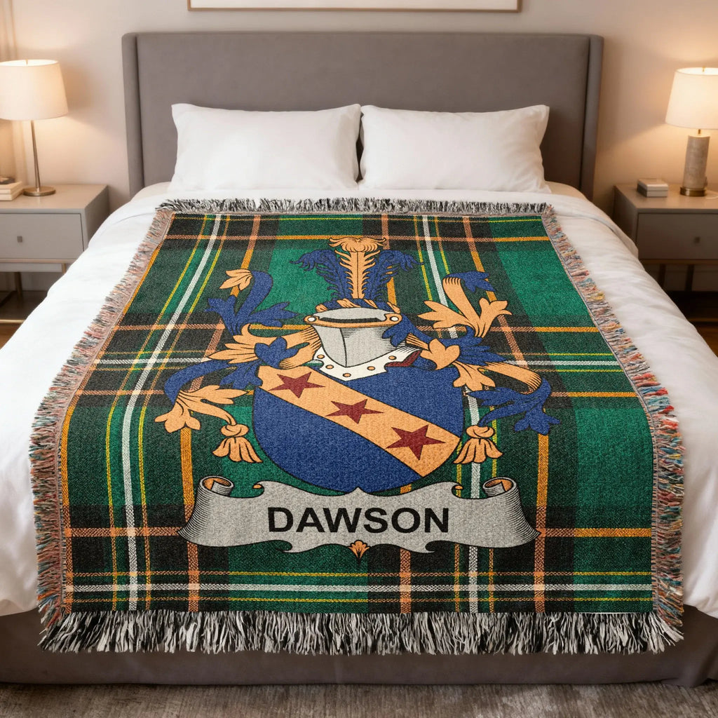 Dawson Family Crest Plaid Design Throw Blanket product type