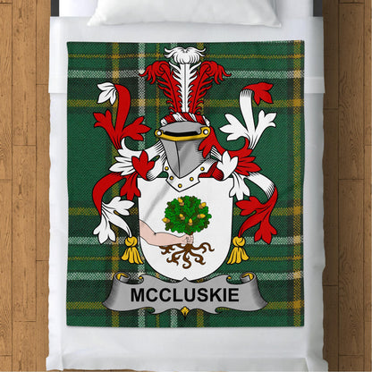 McCluskie Surname Irish National Tartan Throw Blanket - Living Stone Gifts