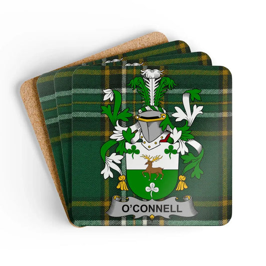 O'Connell Family Crest Plaid Design Coaster product