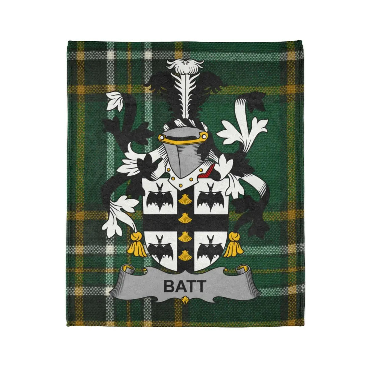 Batt Family Crest Emblazoned Tartan Blanket product