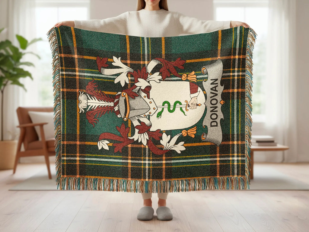 Donovan Family Crest Tartan Plaid Throw product type