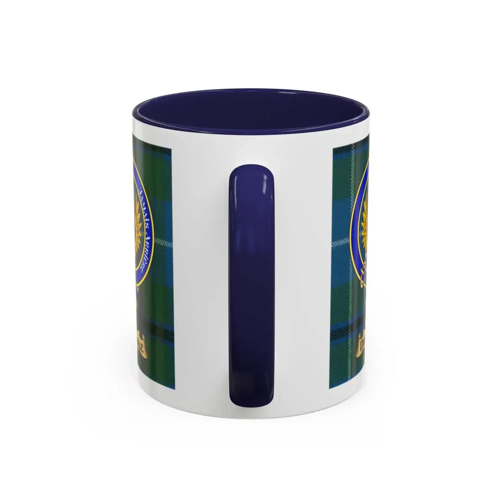Drysdale clan crest mug shown in 11 oz and 15 oz sizes