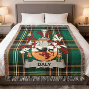 Daly Irish Heritage Woven Blanket | O'Daly Family Crest Tartan Throw