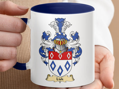 Clan Lisk Scottish Clan Surname Coat of Arms Mug - Living Stone Gifts