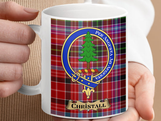 Clan Chrystall Scottish Tartan Crest Mug - Living Stone Gifts