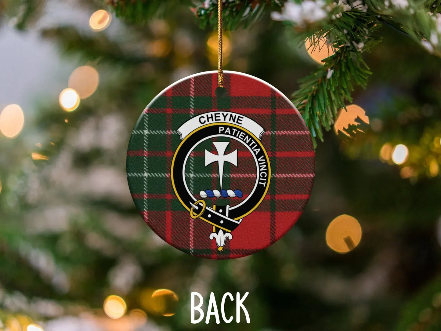 Cheyne Patiencia Vincit Plaid Christmas Ornament product