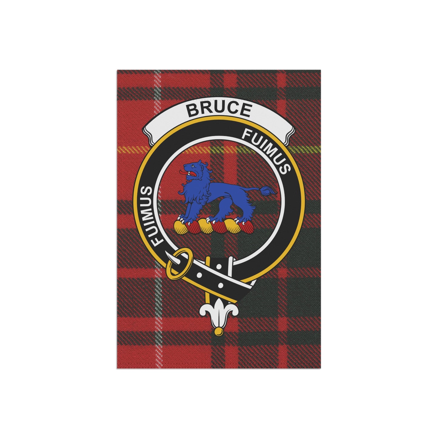 Bruce Clan Scottish Tartan Crest Garden Flag