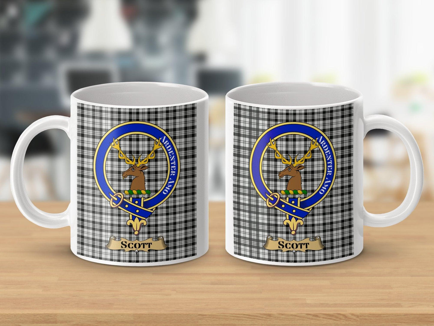 Scott Clan Scottish Crest Tartan Heritage Emblem Mug - Living Stone Gifts