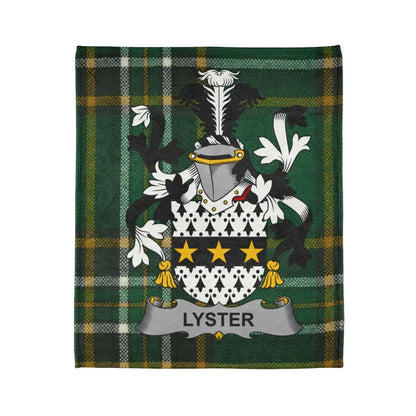 Green Plaid Lyster Family Crest Design Blanket product